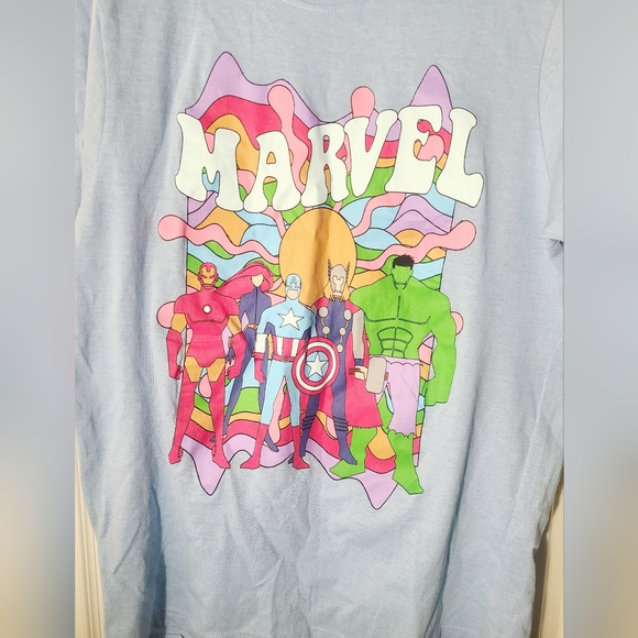 Marvel T-shirt Mens L Incredible Hulk Thor Iron Man Captain America Black Widow - Picture 3 of 4